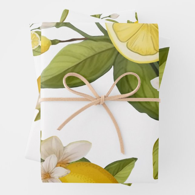 citrus lemon wrapping paper sheet (In situ)