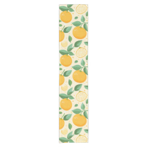 Citrus lemon yellow tropical fruit pattern short table runner