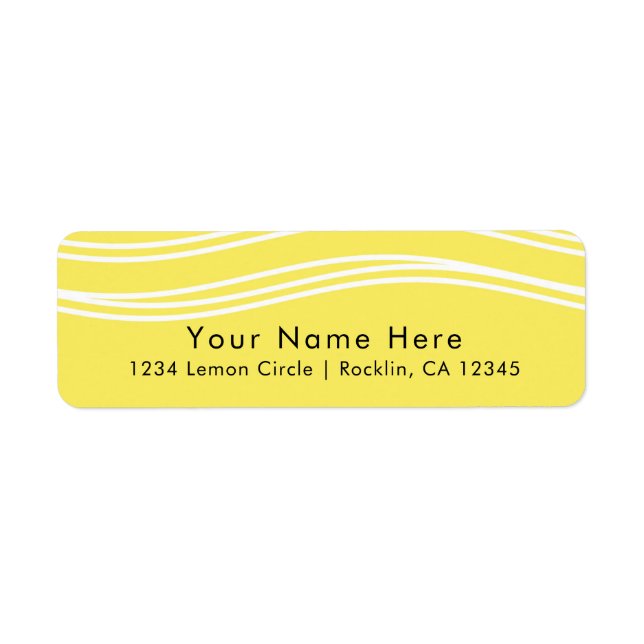 Citrus Lemon Yellow & White Wave Modern Wedding (Front)
