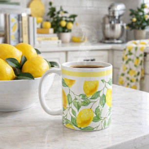 Citrus Lemons and Leaves Coffee Mug