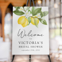 Citrus Lemons Bridal Shower Welcome Sign