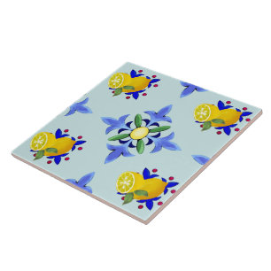 Citrus.lemons,majolica  tile