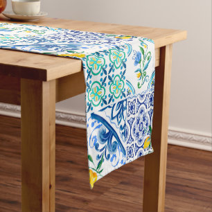 Citrus,lemons,mediterranean     short table runner