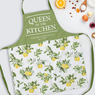 Citrus Lemons Queen of the Kitchen Name Apron