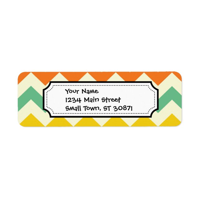 Citrus Lime Green Orange Yellow Chevron Zigzags (Front)