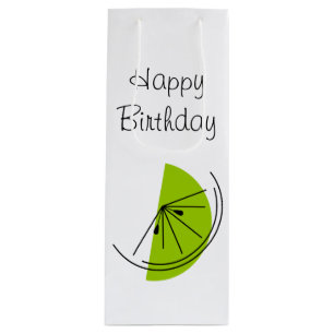 Citrus Lime Happy Birthday gift bag wine