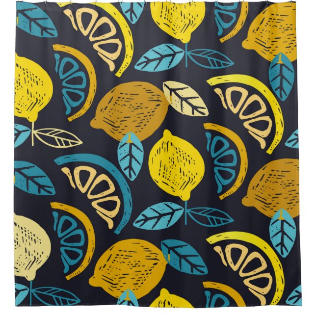 Citrus lime lemon doodle hand drawn pattern backgr (Front)