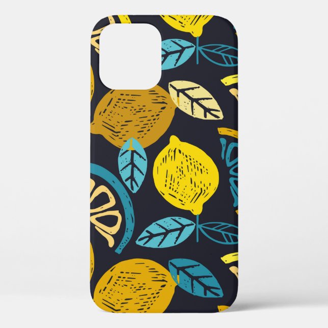 Citrus lime lemon doodle hand drawn pattern backgr Case-Mate iPhone case (Back)
