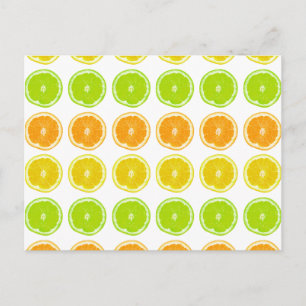 Citrus Lime, Orange, and Lemon Polka Dot Slices Postcard
