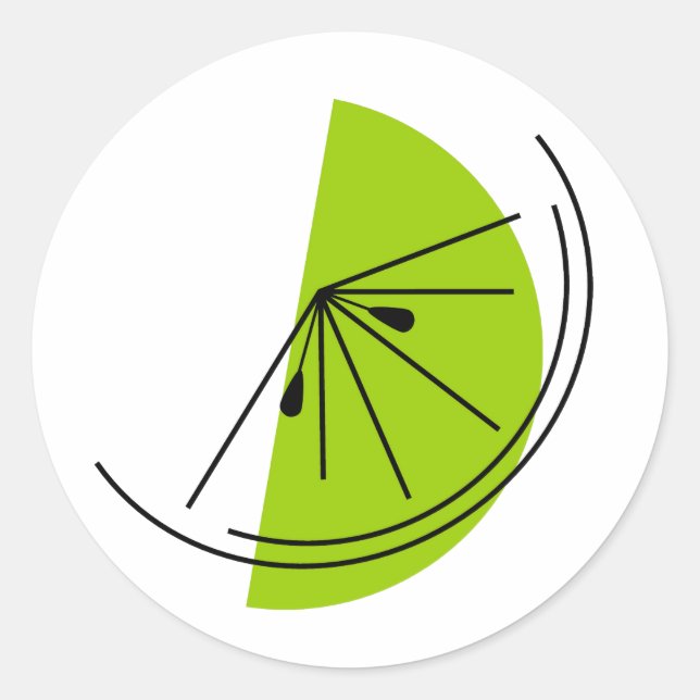 Citrus Lime round Classic Round Sticker (Front)