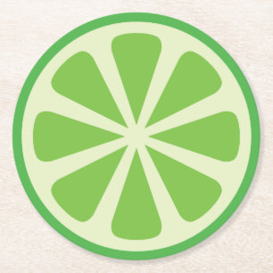 Citrus Lime Slice Fruit 1st Birthday Party Round Paper Coaster
