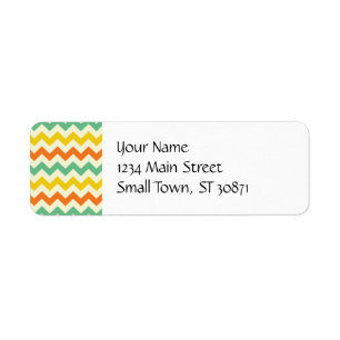 Citrus Lime Vert Orange Jaune Chevron Zigzags