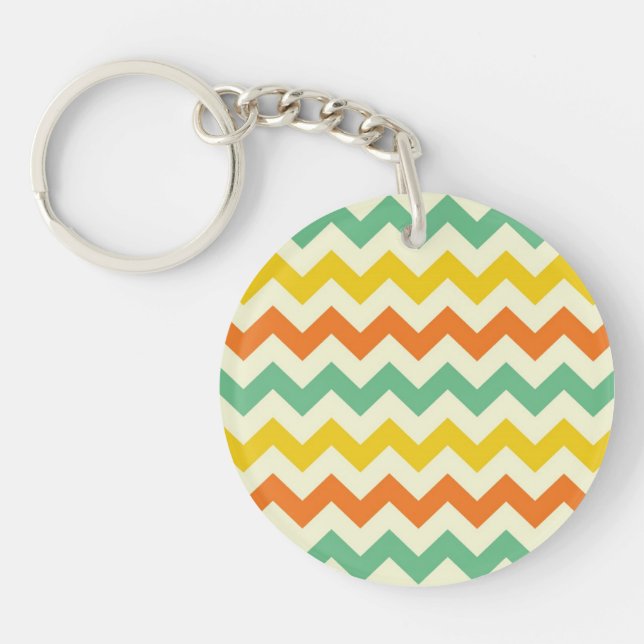 Citrus Lime Vert Orange Jaune Chevron Zigzags (Devant)