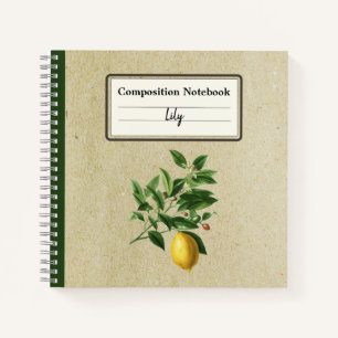 Citrus Limonium Illustration Personalized Comp Notebook