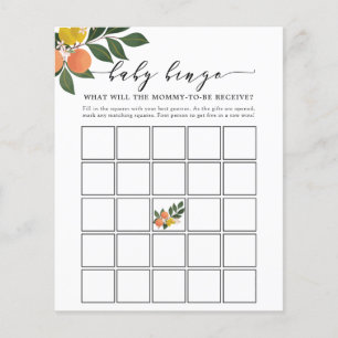 Citrus Little Cutie Baby Bingo Game Card
