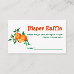 Citrus Little Cutie Baby Shower Game Diaper Raffle Enclosure Card