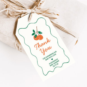 Citrus Little Cutie Modern Baby Shower Favour Tags
