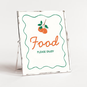 Citrus Little Cutie Modern Baby Shower Food Poster