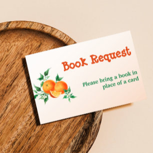 Citrus Little Cutie Orange Baby Shower Book Game Business Card