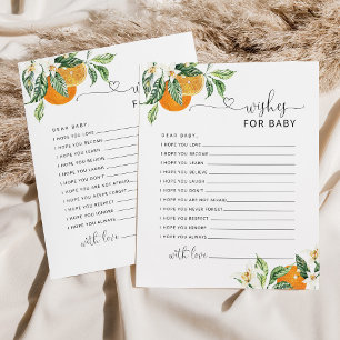 Citrus little cutie wishes for baby card