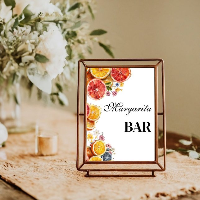 Citrus Main Squeeze margarita bar Bridal Shower Poster (Creator Uploaded)