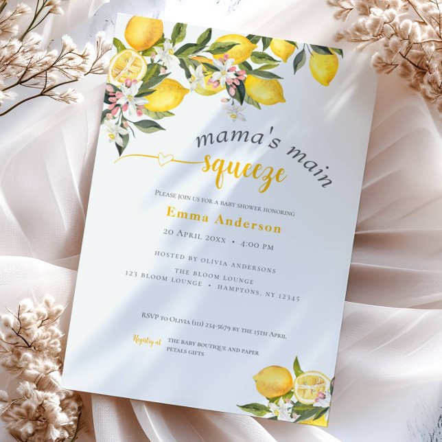 Citrus mama's main squeeze baby shower invitation (Creator Uploaded)