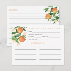 Citrus Mandarin Charcoal Black Matching Shower Invitation