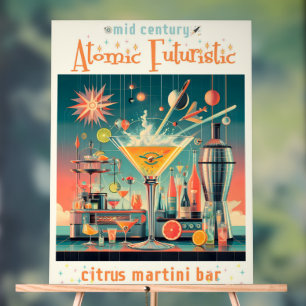 Citrus Martini Bar Futuriste Atomique du milieu du