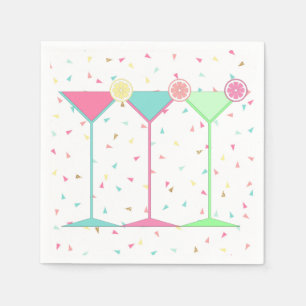 Citrus Martini Cocktail Confetti Party Celebration Napkin