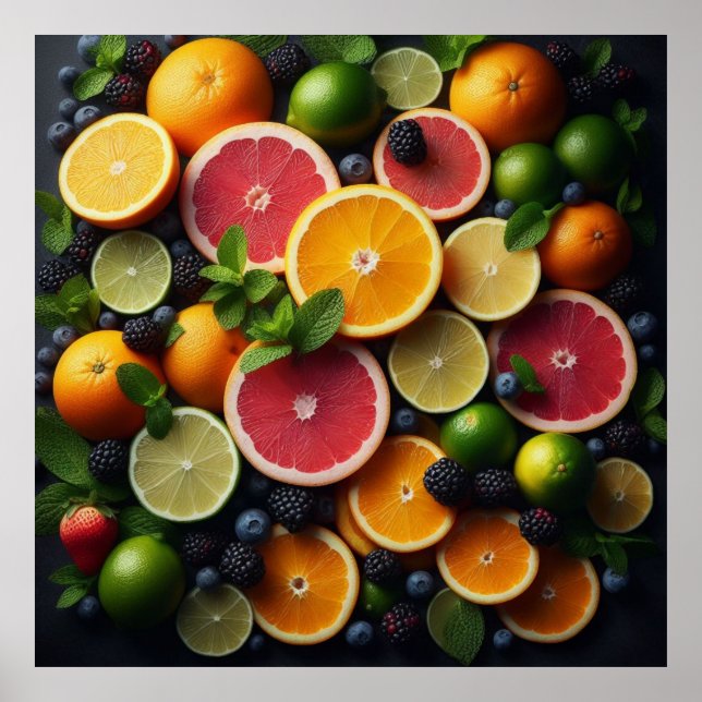 Citrus Medley - Fresh Fruit Symphony Poster (Front)