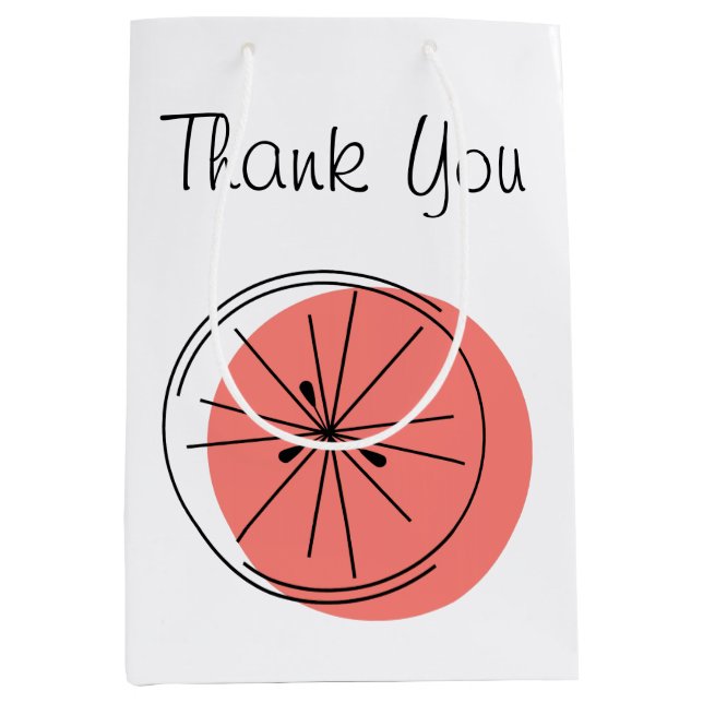 Citrus Merci rose sac cadeau moyen (Devant)