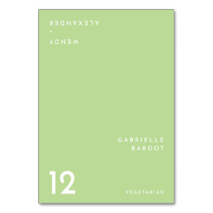 Citrus Minimalist Green Foldable Place Card
