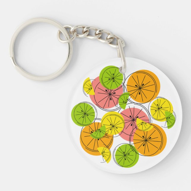 Citrus Monogram keychain circle double-sided (Front)