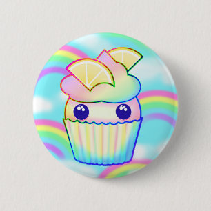 citrus muffins — rainbow dyed 2 inch round button