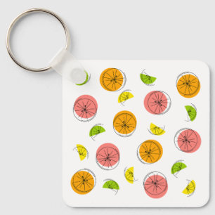 Citrus Multi aluminium square double-sided Keychain