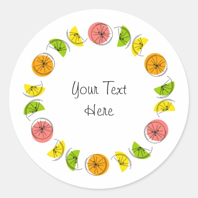 Citrus Multi Circle Text sticker round (Front)