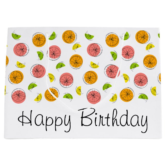 Citrus Multi Happy Birthday gift bag large (Front)