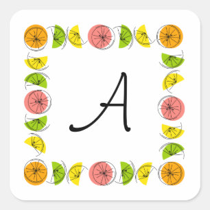 Citrus Multi Square Monogram sticker square