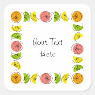 Citrus Multi Square Text sticker square