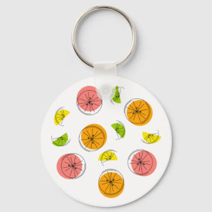 Citrus Multi text back aluminium circle  Keychain