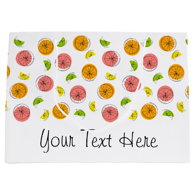 Citrus Multi Texte sac cadeau grand (Devant)