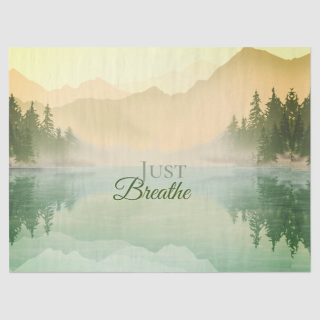 Citrus N Green Mountains Forest Landscape  Accent  Tissue Paper (Front)