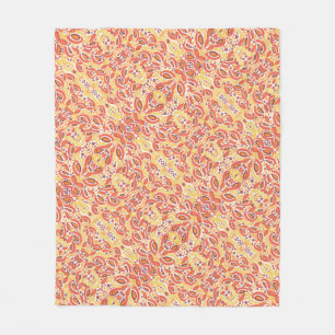 Citrus Orange Abstract Pattern Fleece Blanket