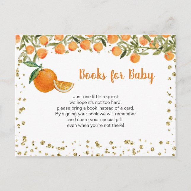 Citrus Orange Baby Books insérer carte (Devant)