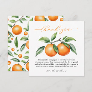 Citrus Orange Baby Shower Thank You Card
