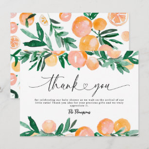 Citrus Orange Baby Shower Thank You Card