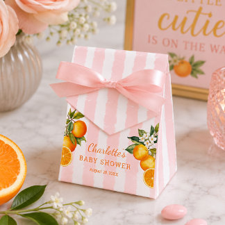 Citrus Orange Baby Shower Thank you  Favor Box
