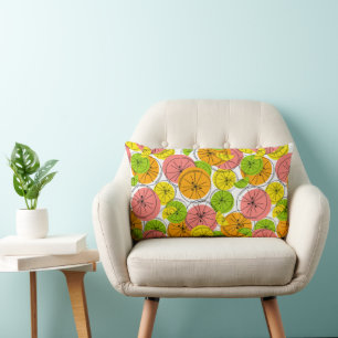Citrus orange back Lumbar Pillow