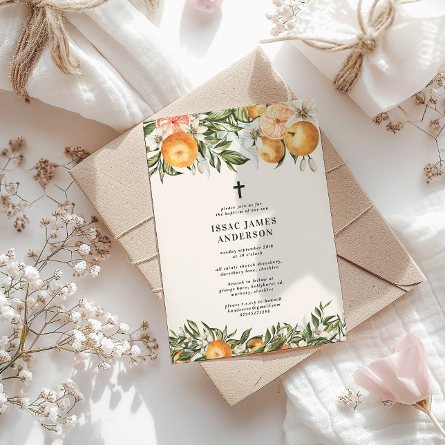 Citrus, orange + blossom christening baptism (Creator Uploaded)