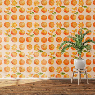 Citrus Orange Blush Pink Food Art Wallpaper